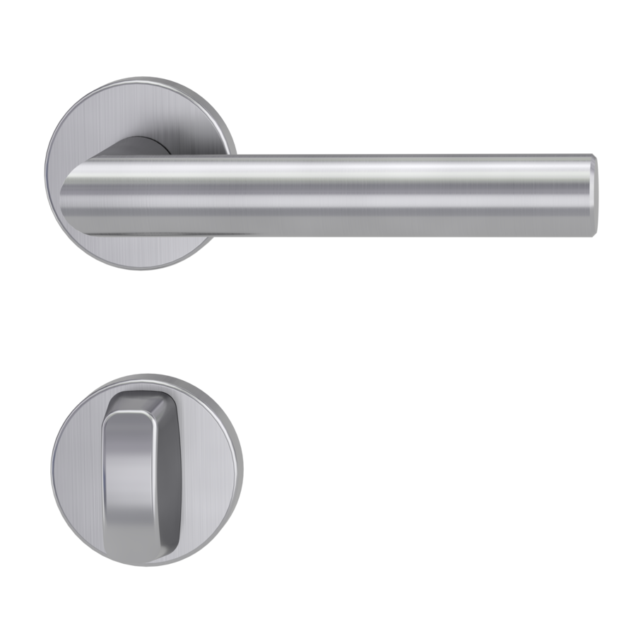 door handle set LUCIA clip on cl3 rose set round wc brushed steel