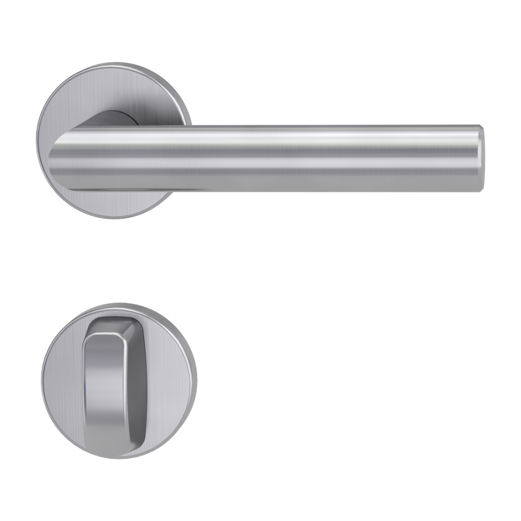 door handle set LUCIA clip on cl3 rose set round wc brushed steel