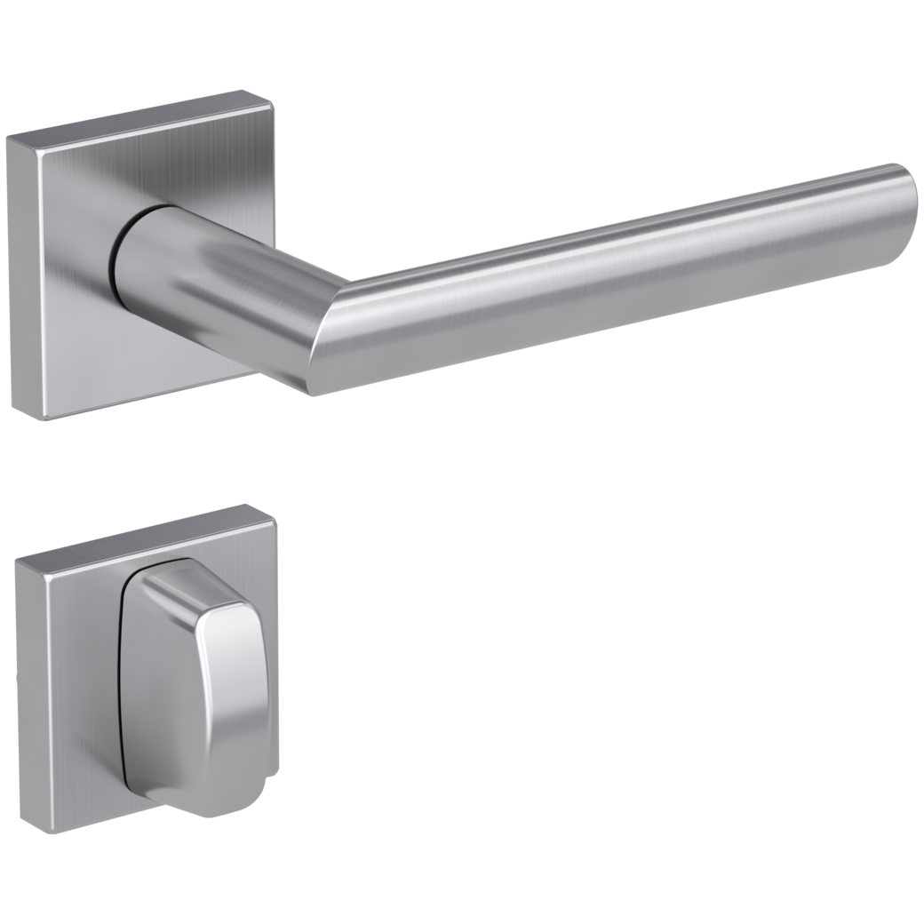 door handle set OVIDA QUATTRO clip on cl3 rose set square wc brushed steel