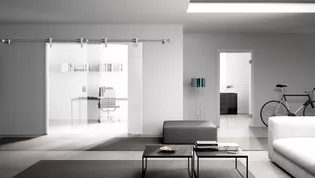 Home office is becoming more and more popular Even in smaller flats, unused auxiliary rooms can be redesigned with glass doors to attractive, light-accustomed work rooms.