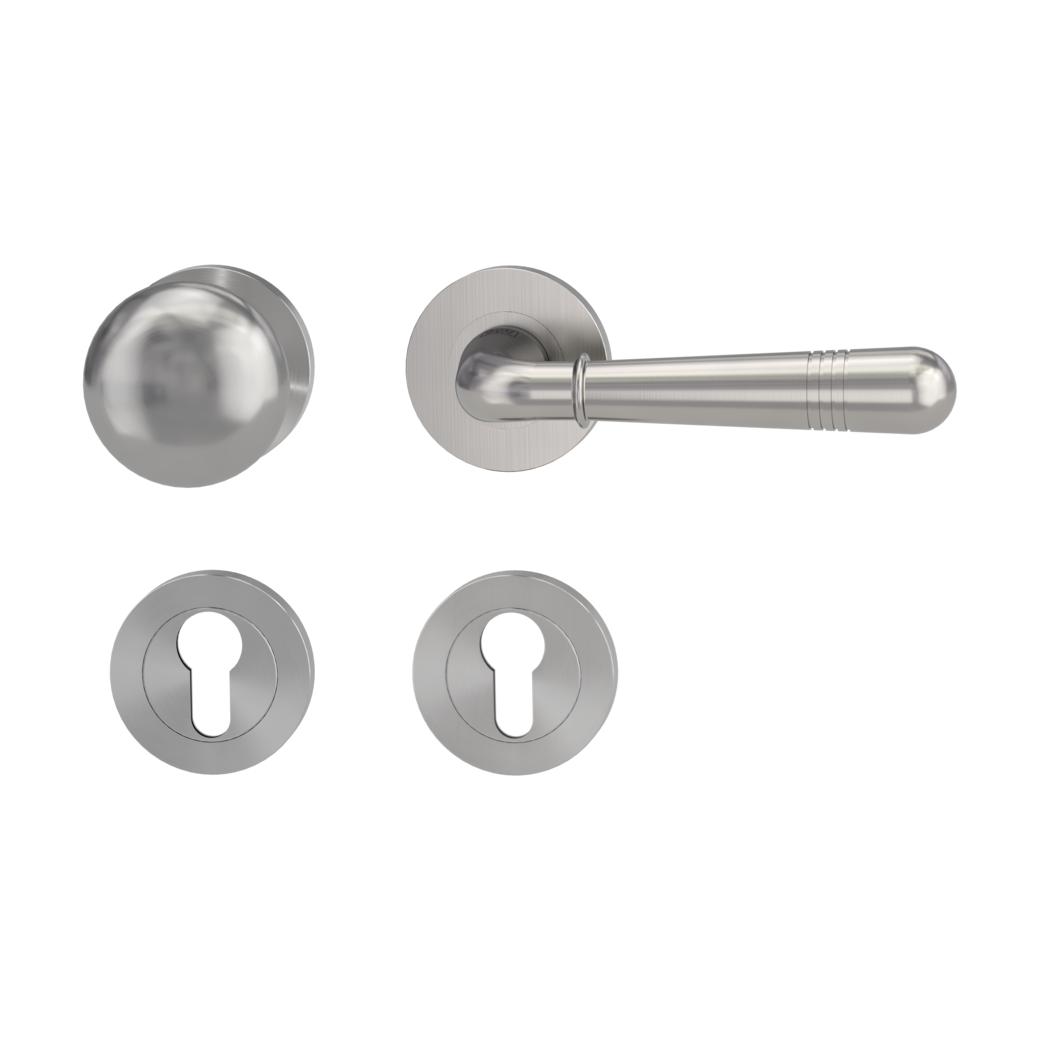 knob handle rose set FABIA screw on cl4 rose set round knob R21 velvety grey R
