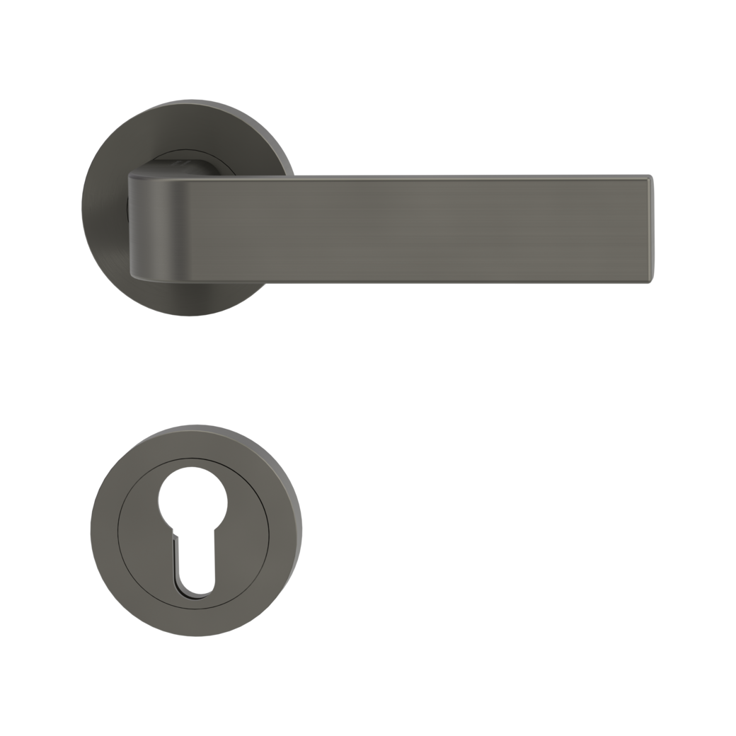 door handle set GRAPH screw on cl4 rose set round euro profile cashmere grey