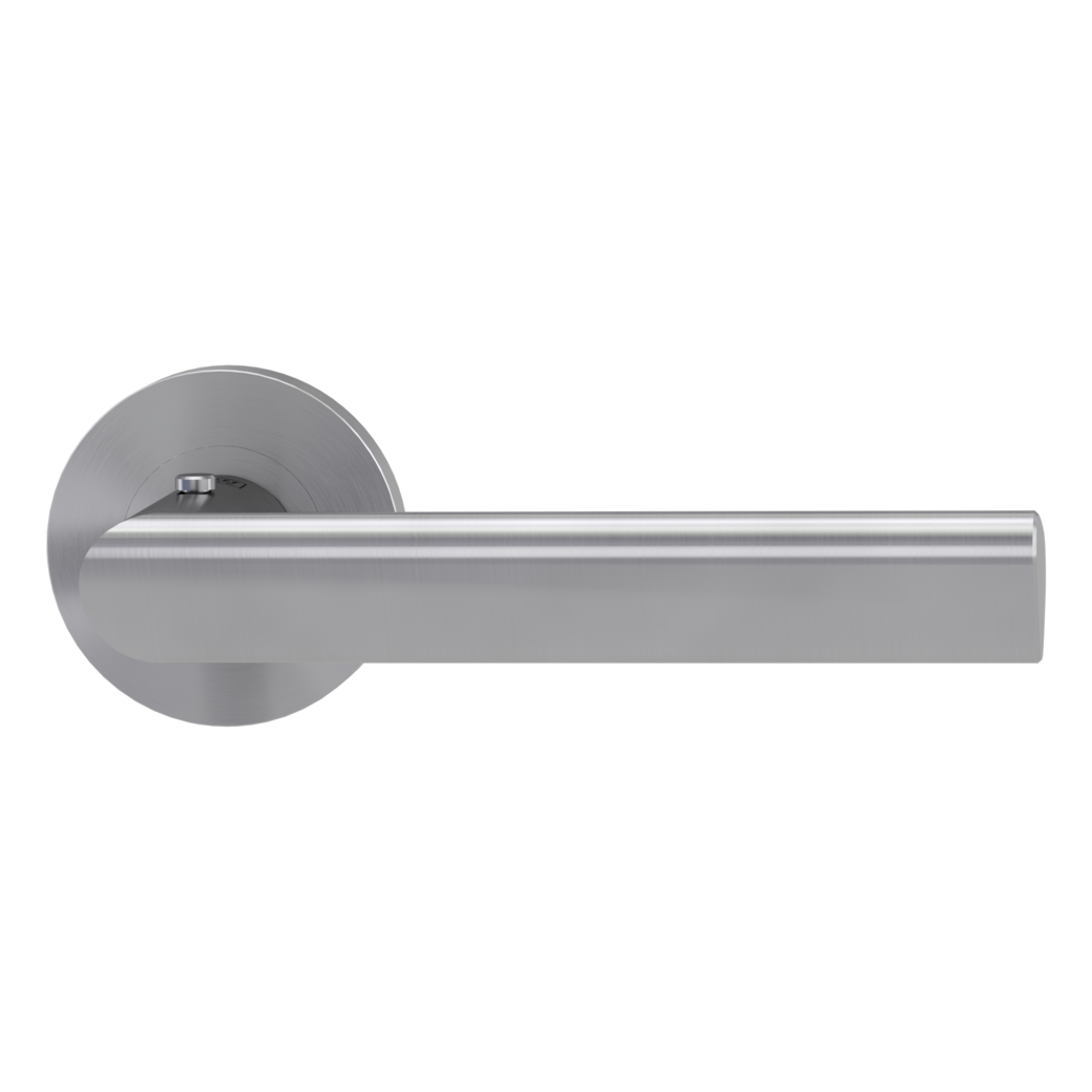 TRI 134 door handle set Screw-on system round escutcheons smart2lock 2.0 R satin stainless steel