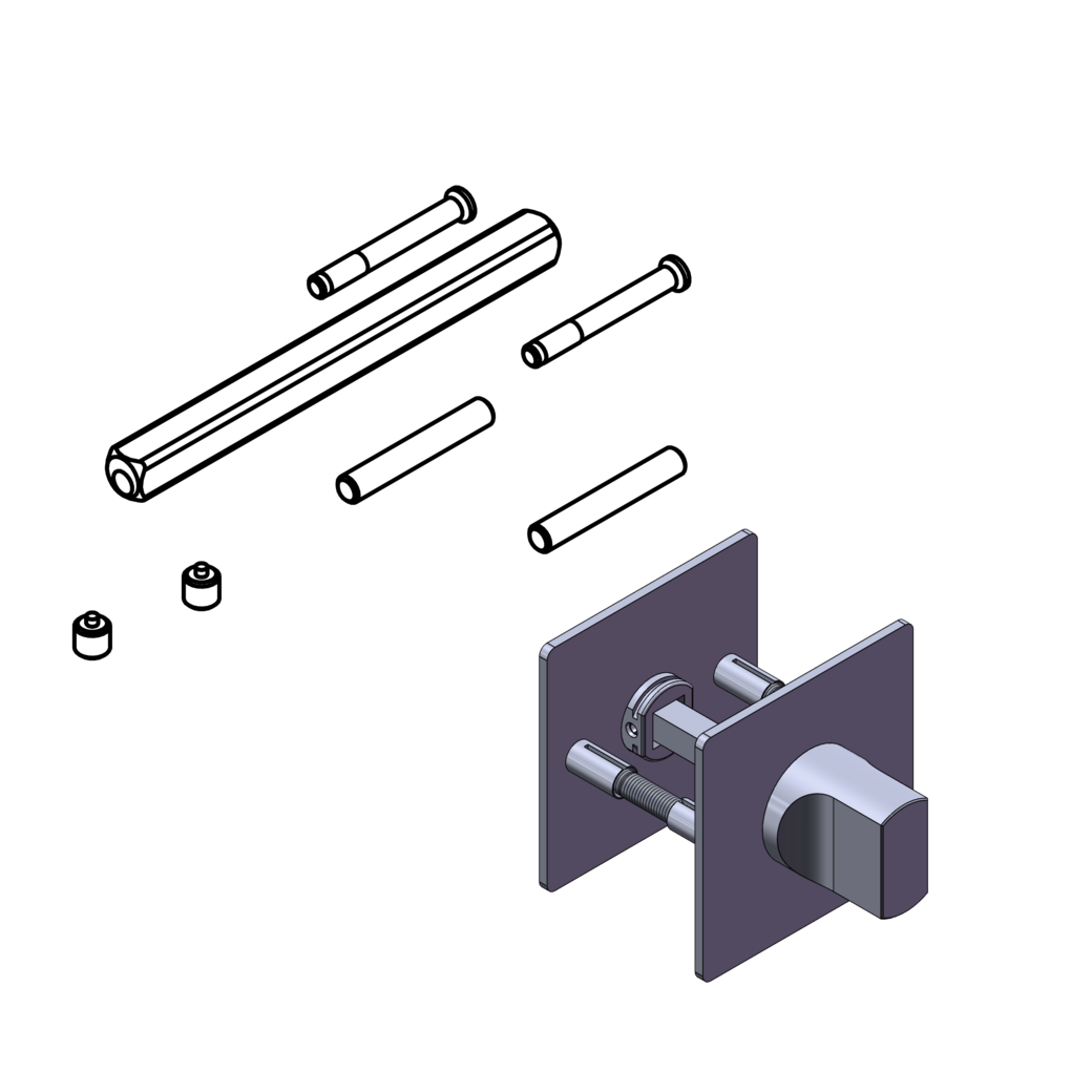 Türstärke Erweiterungsset 60-65mm Flachrosette Hohlstift 8mm