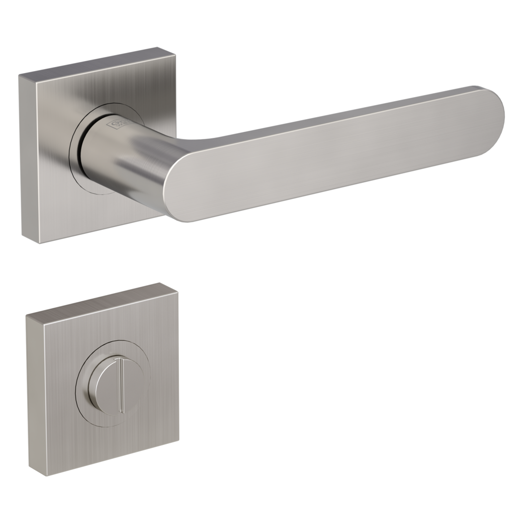 AVUS door handle set Screw-on sys.GK4 straight-edged escut. WC velvet grey
