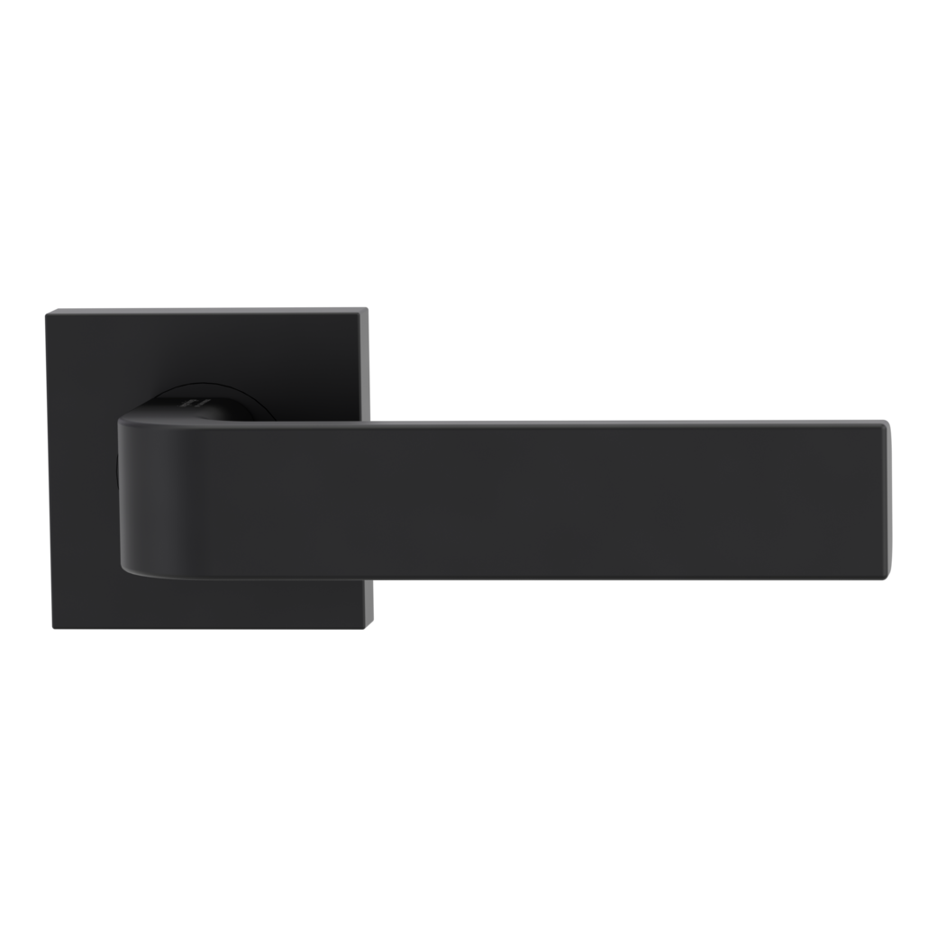 GRAPH door handle set Screw-on sys.GK4 straight-edged escut. OS graphite black