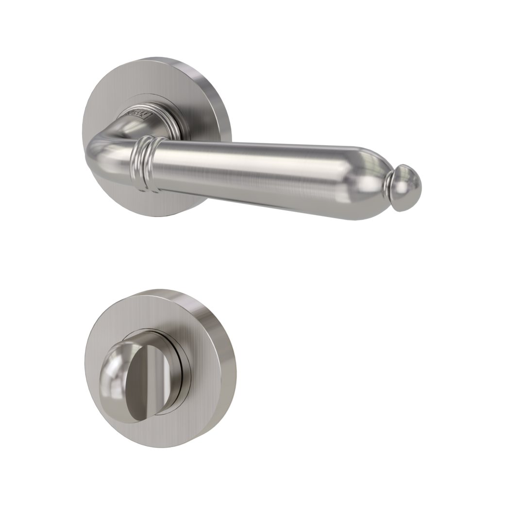 door handle set CAROLA screw on cl4 rose set round wc velvety grey