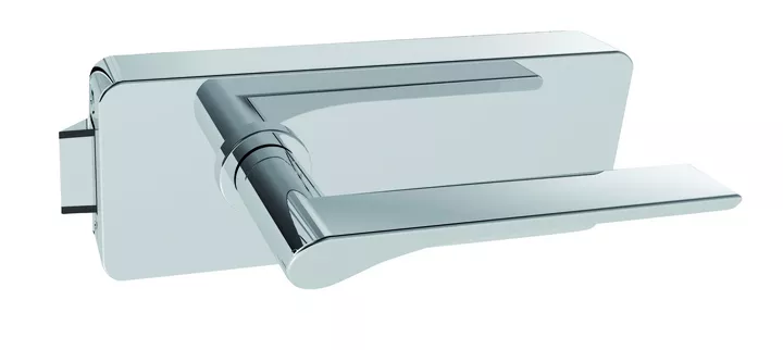 The body of the glass fitting Gate has been milled from a block of aluminium, allowing the R8-design of the edges.