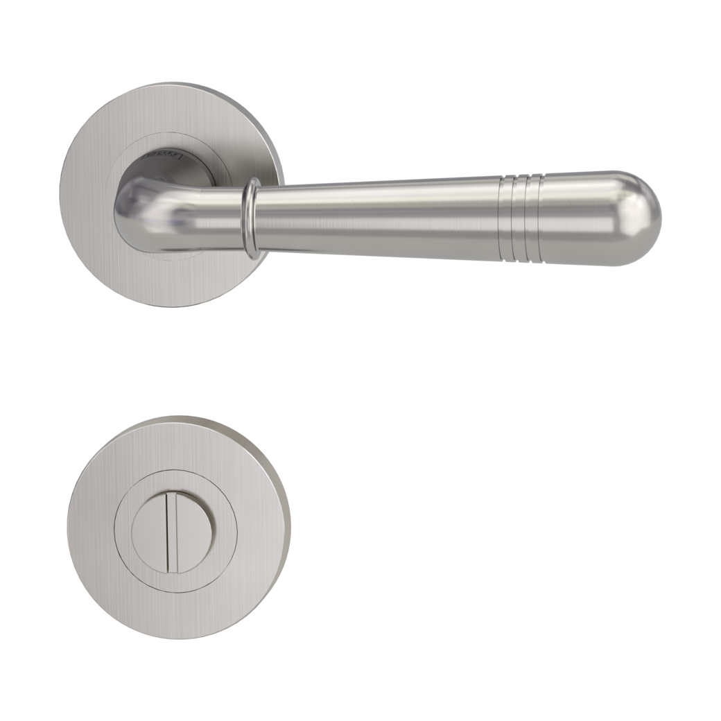 FABIA door handle set Screw-on system GK4 round escutcheons WC velvet grey