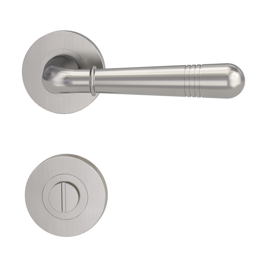 door handle set FABIA screw on cl4 rose set round wc velvety grey