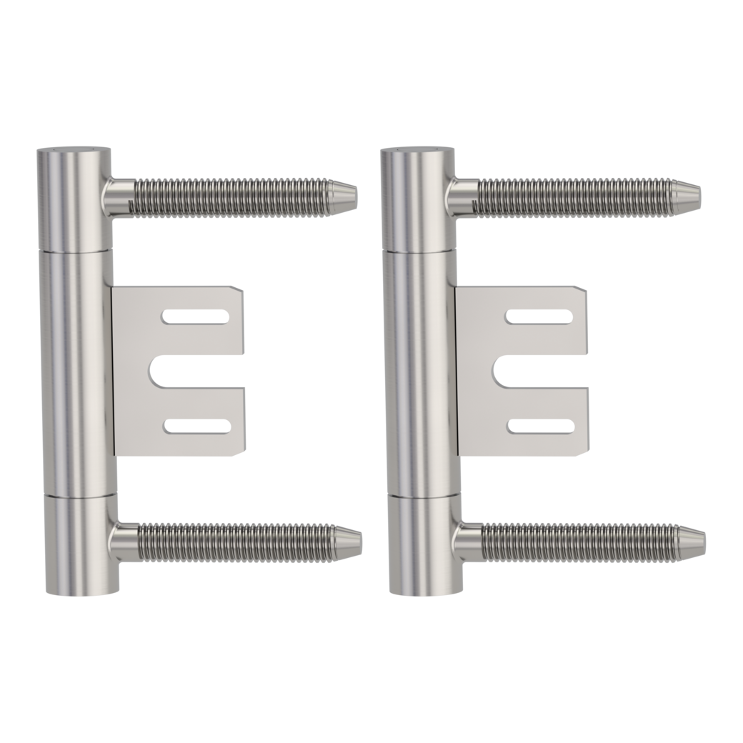 AXUM 9300 pair of hing.incl.frame parts rebated doors 3-pc. Satin stainless steel steel frame