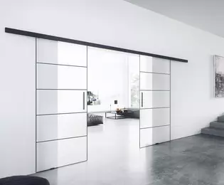 Planeo Loft Variante Planeo Loft mit 0,8 mm auftragende Aluminiumlisenen auf der Glasoberfläche.