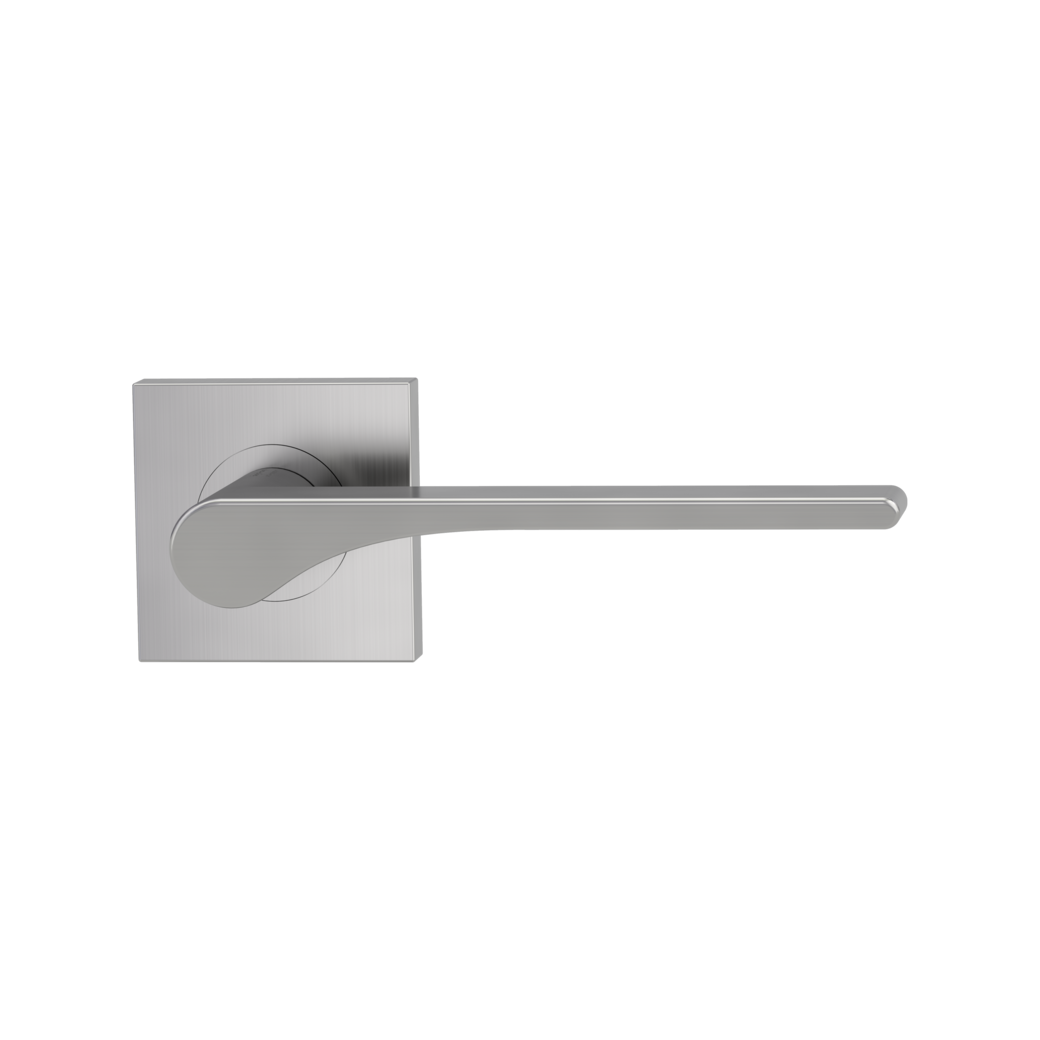 door handle set LEAF LIGHT screw on cl4 rose set square OS velvety grey