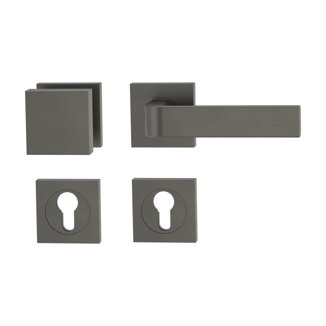 GRAPH alternate set Screw-on sys.GK4 straight-edged escut. Knob SQUARE 34-45mm cashmere grey R