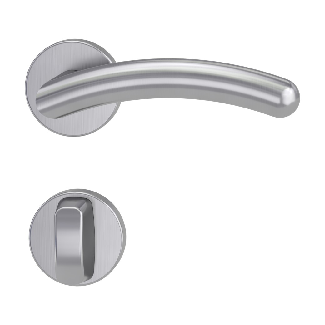 door handle set SAVIA clip on cl3 rose set round wc brushed steel