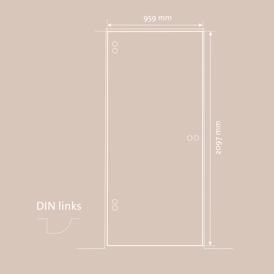 Detailed technical drawing in top view including dimensions of Jette glass revolving door