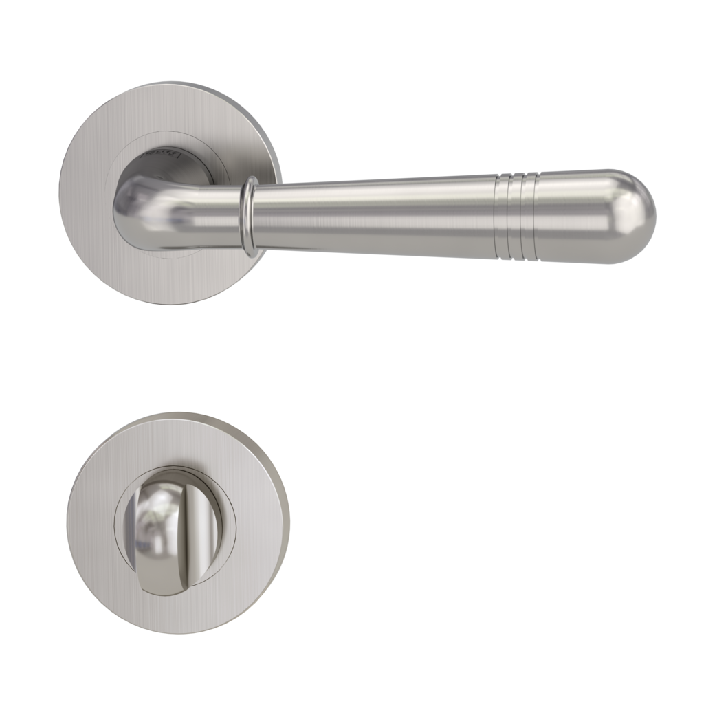 door handle set FABIA screw on cl4 rose set round wc velvety grey
