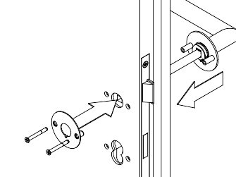 L'illustration montre l'étape de montage numéro 1 d'une poignée de porte Griffwerk en version Piatta S