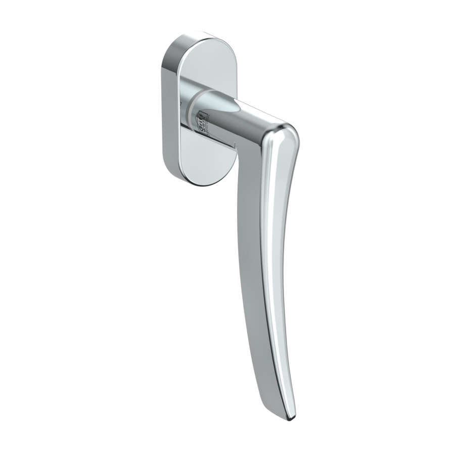 Silhouette product image in perfect product view shows the Griffwerk window handle MARISA in the version unlockable, chrome