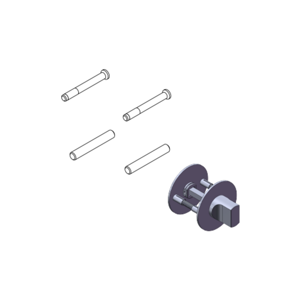 thick door kit 50-55mm flat rose hollow spindle 8mm wc AVUS/CAROLA PIATTA S cashmere grey