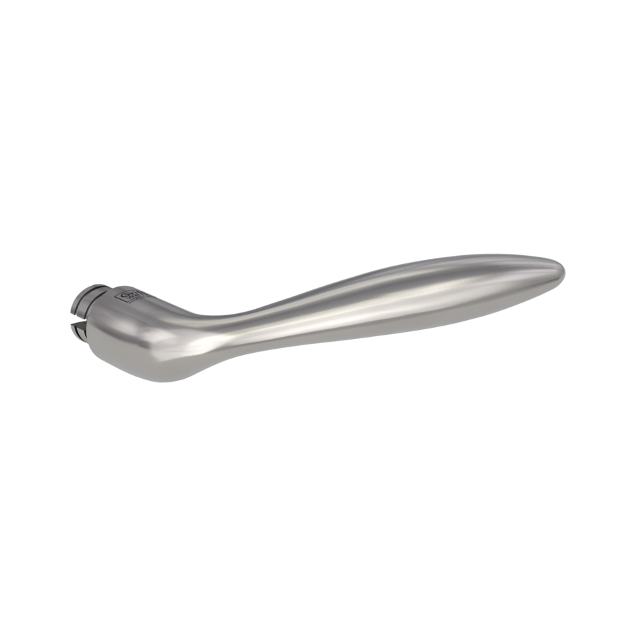 Silhouette product image in perfect product view shows the Griffwerk handle ALINA in the version velvety grey, R