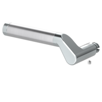 Silhouette product image in perfect product view shows the Griffwerk handle CORINNA in the version chrome/brushed steel, L