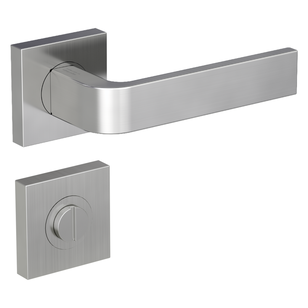 GRAPH door handle set Screw-on sys.GK4 straight-edged escut. WC velvet grey