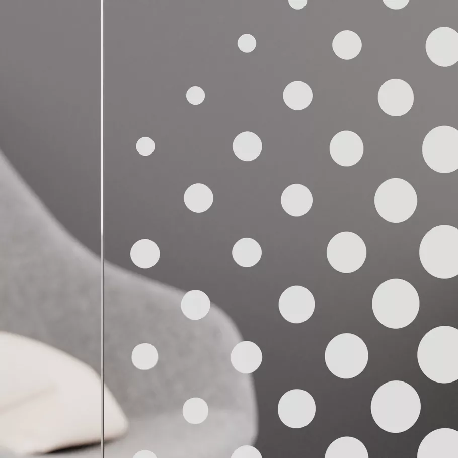 Glasschiebetür DOTS 573 ESG PURE WHITE klar 1060x2058x8mm