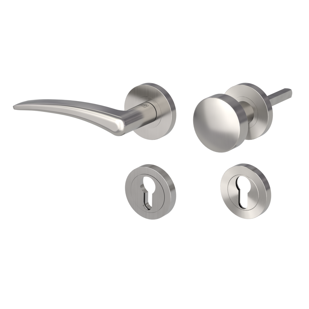 knob handle rose set MARISA screw on cl4 rose set round knob R21 velvety grey L