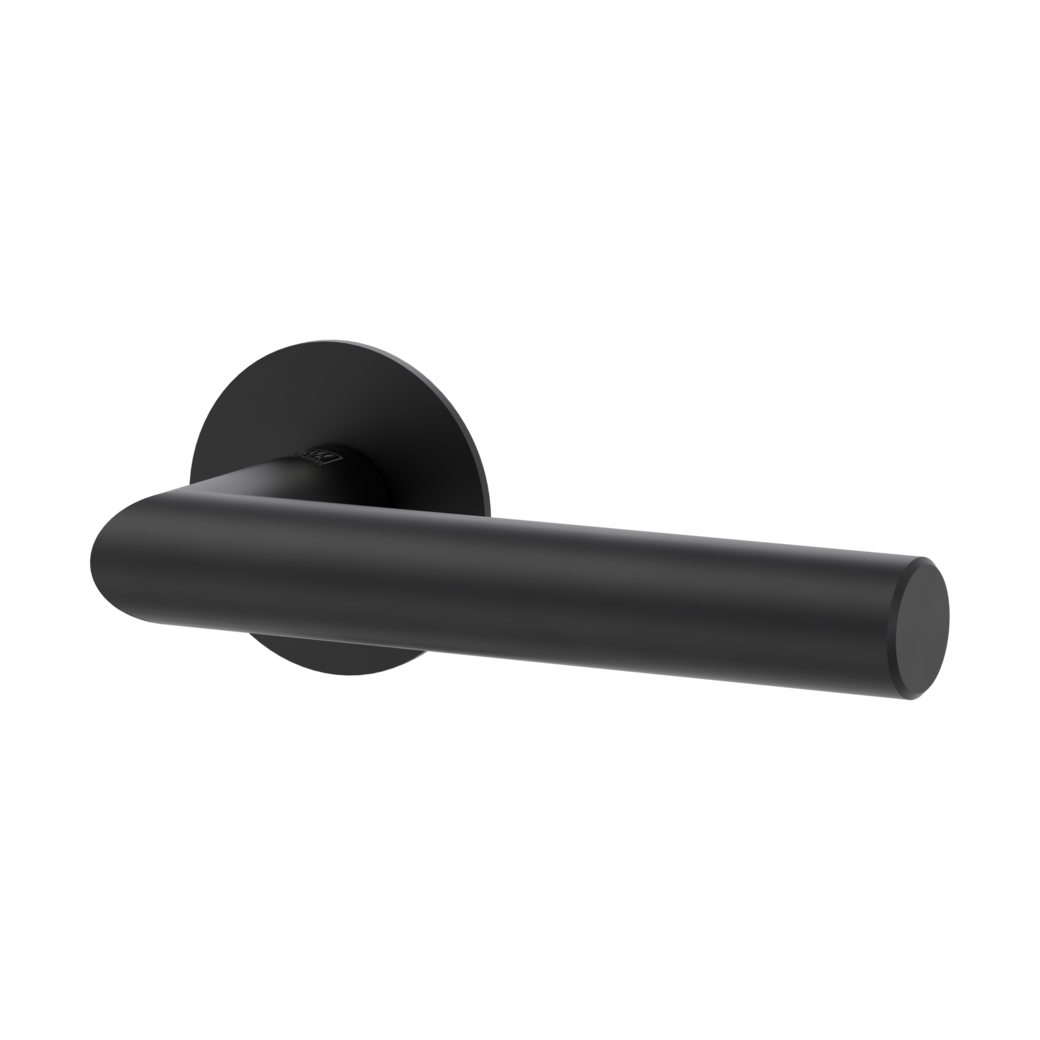 door handle set LUCIA PIATTA S flat rose rose set round OS graphite black