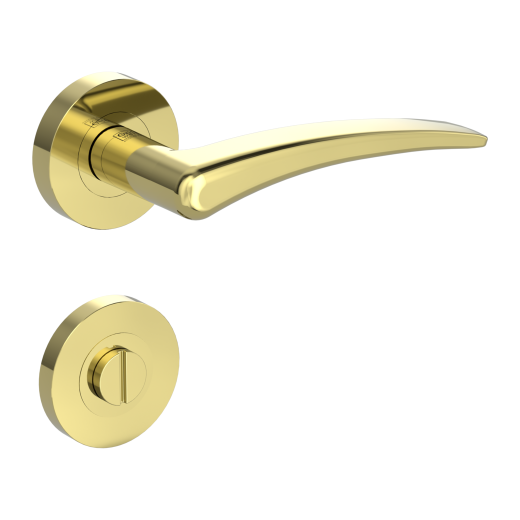 door handle set MARISA screw on cl4 rose set round wc brass look