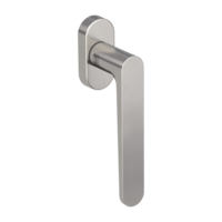 Silhouette product image in perfect product view shows the Griffwerk window handle AVUS in the version unlockable, velvety grey