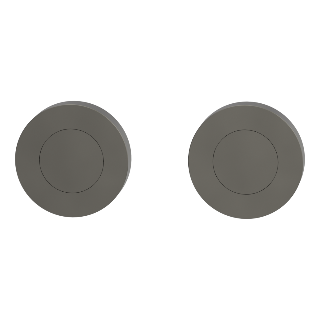 Pair of escutcheons zinc round blank escutcheon Screw-on system cashmere grey