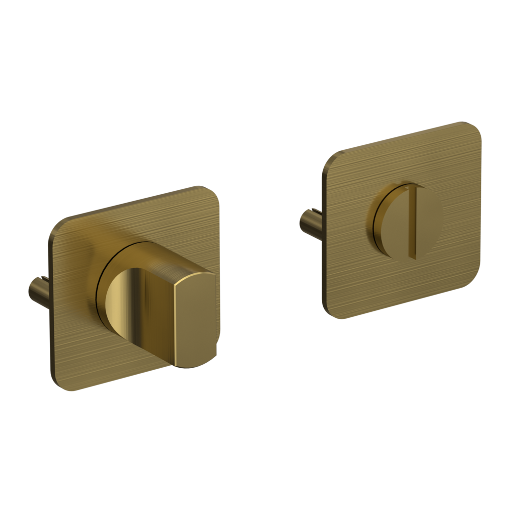 ONE pair of escutcheons rounded WC Flat escutcheon brushed gold
