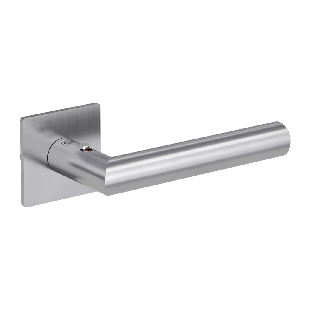 LUCIA PIATTA S QUATTRO door handle set Flat escutcheons straight-edged smart2lock 2.0 R satin stainless steel