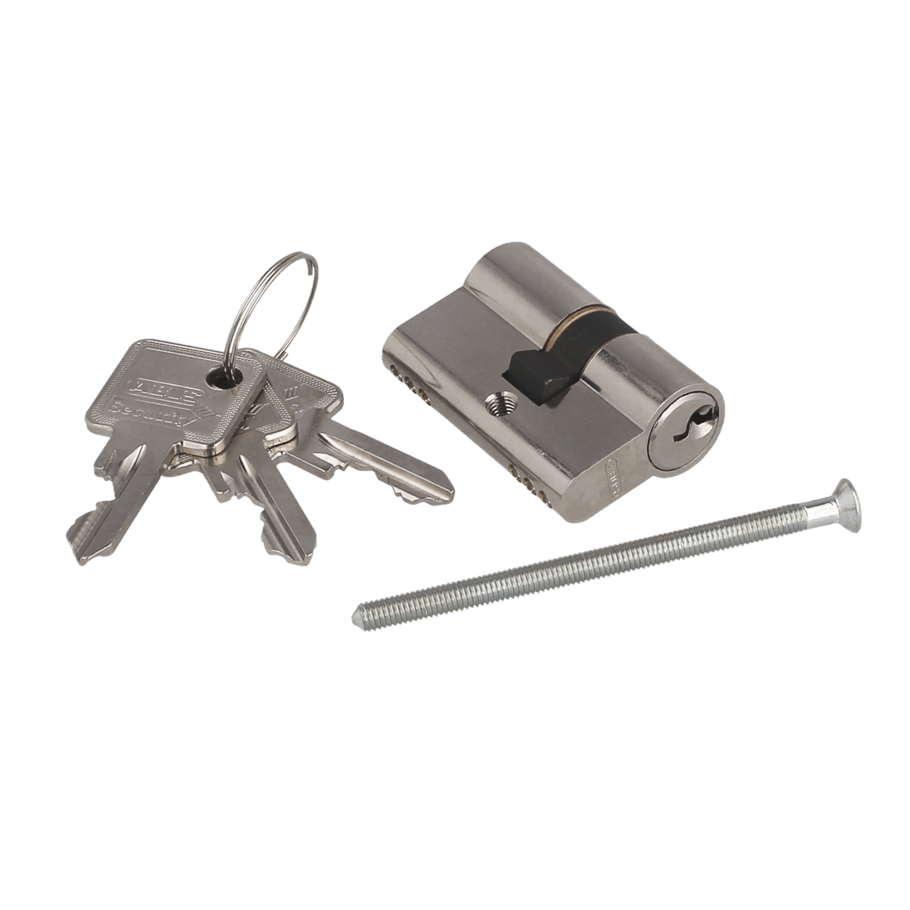 profile cylinder insert euro profile 21|26 incl. 3 keys brushed steel