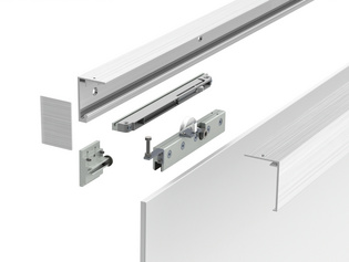 The illustration shows the Softclose of the sliding door system Planeo 60 by Griffwerk in detail