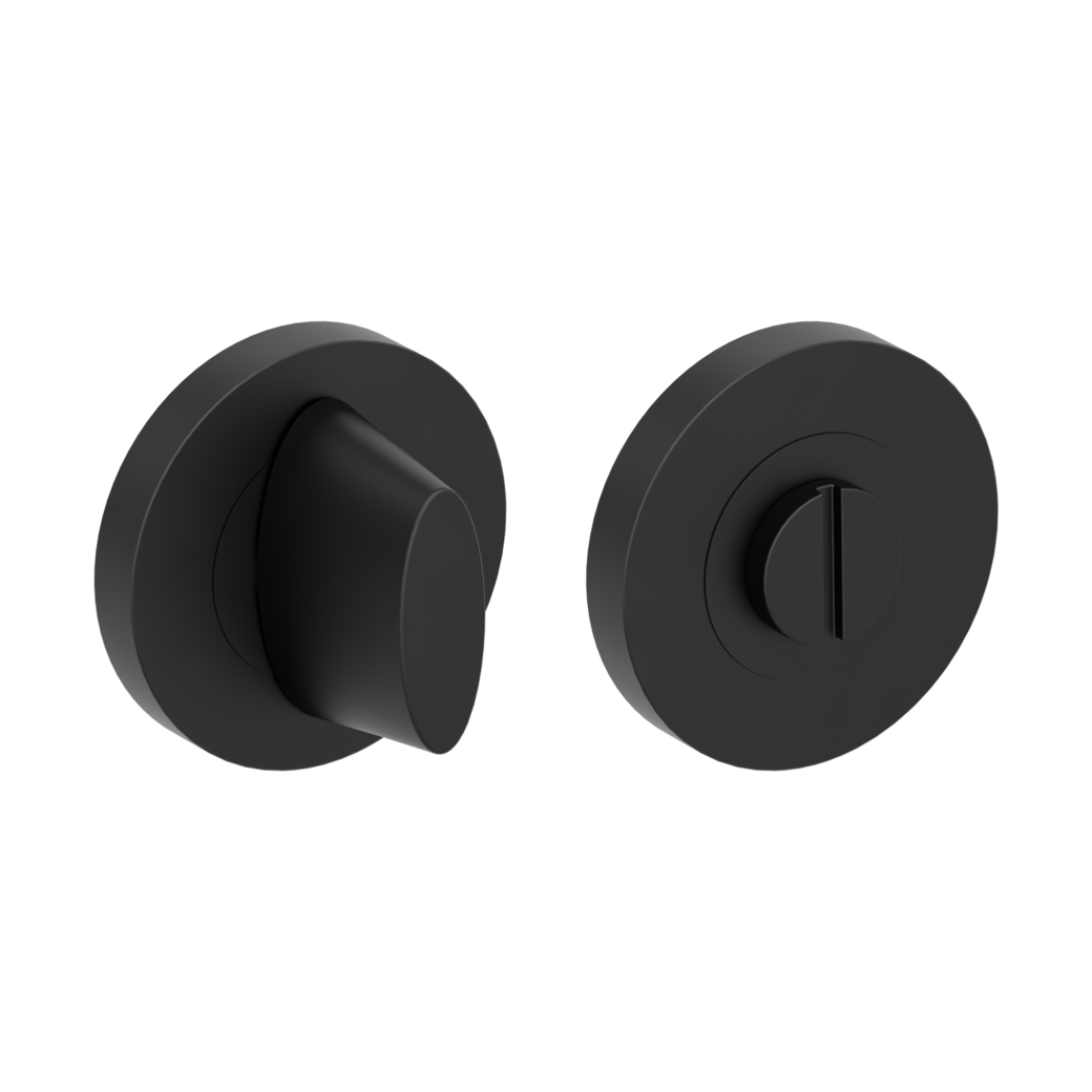 Pair of escutcheons round WC Screw-on system graphite black