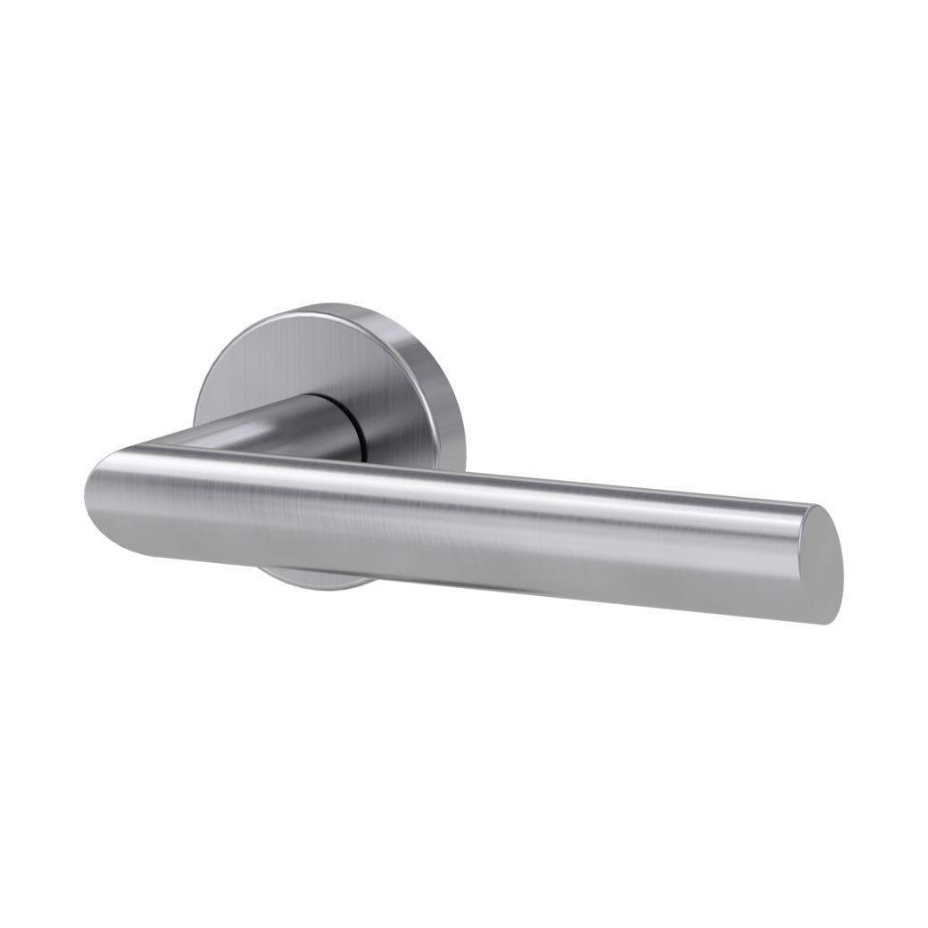 door handle set OVIDA clip on cl3 rose set round OS brushed steel