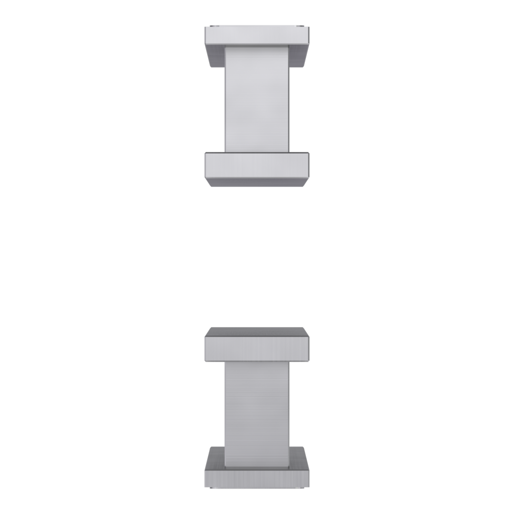 PURE SENSA pair of bar handles Glue-on system 57.8x350x40mm satin st.steel effect﻿