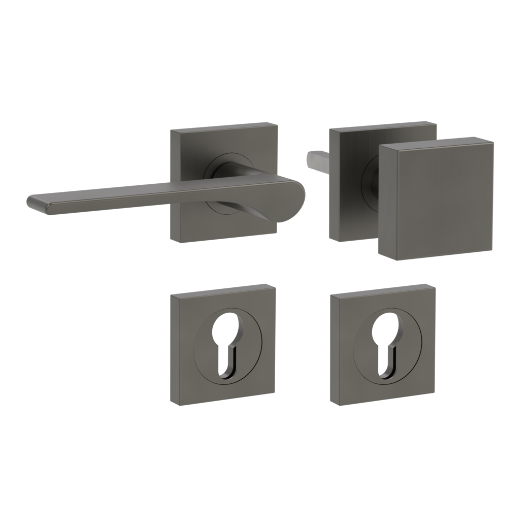 knob handle rose set LEAF LIGHT screw on cl4 rose set square knob SQUARE 34-45mm cashmere grey L