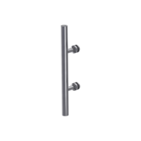Freigestelltes Produktbild im idealen Blickwinkel fotografiert zeigt die GRIFFWERK Griffstange einseitig ELEGANZA in der Ausführung für Glas 8-12mm/Holz 38-45mm - Edelstahl matt - Schraubtechnik 
