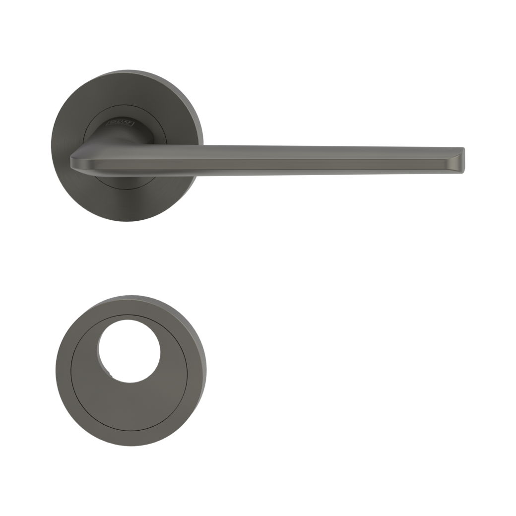 door handle set REMOTE screw on cl4 rose set round swiss profile cashmere grey