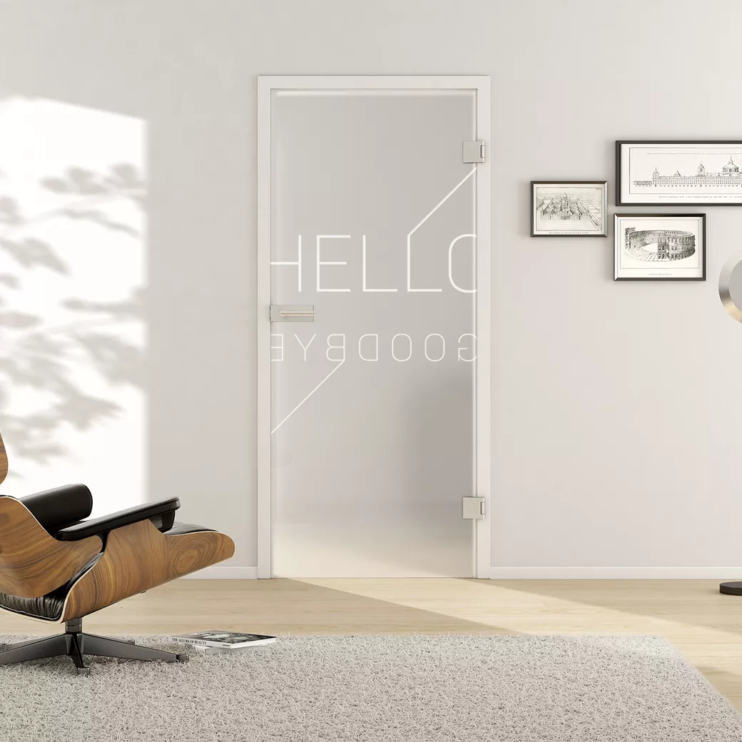 Glass revolving door TYPO 688 TSG PURE WHITE matt 709x2097x8mm Studio/Office DIN R