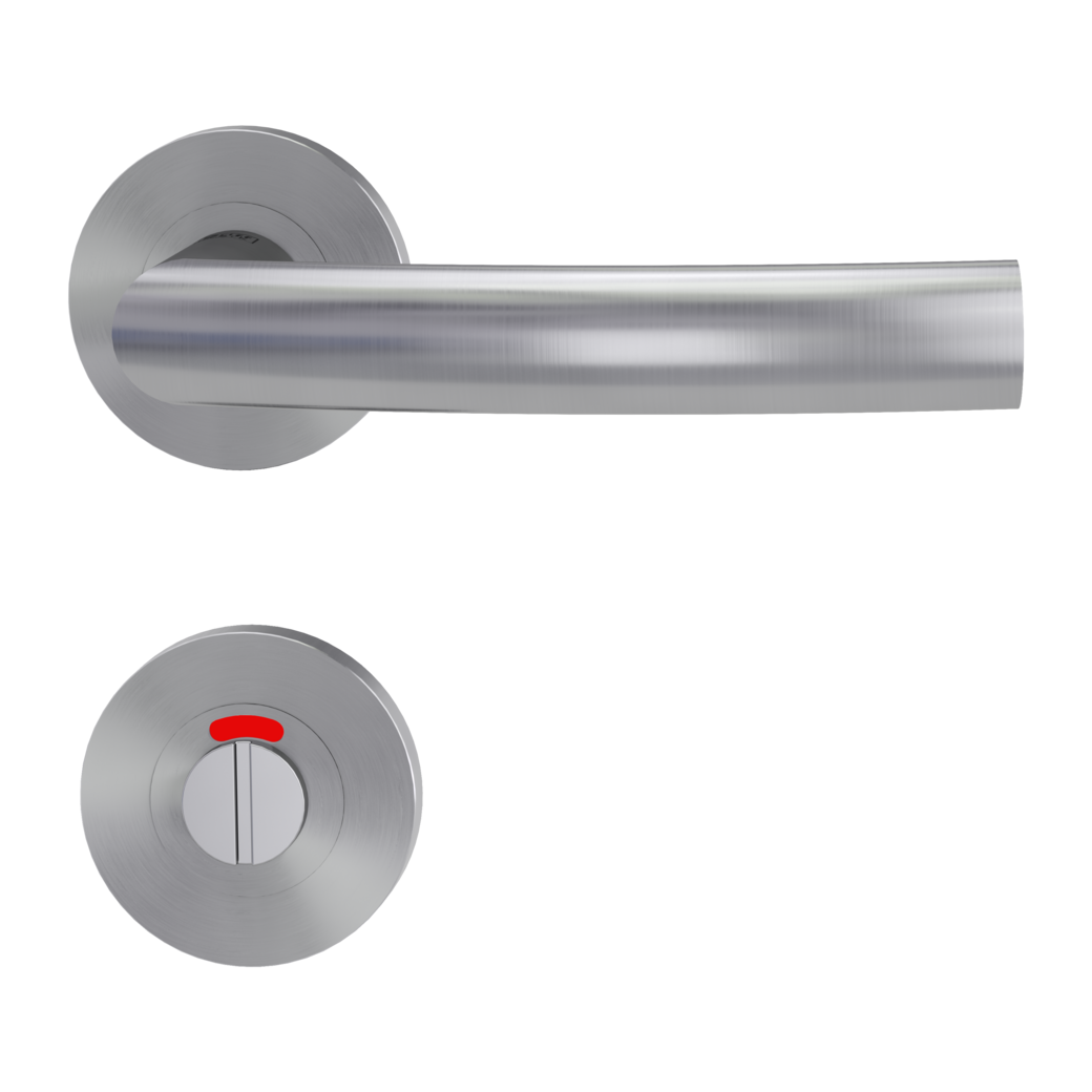 door handle set LORITA PROF screw on cl4 rose set round wc red/white brushed steel