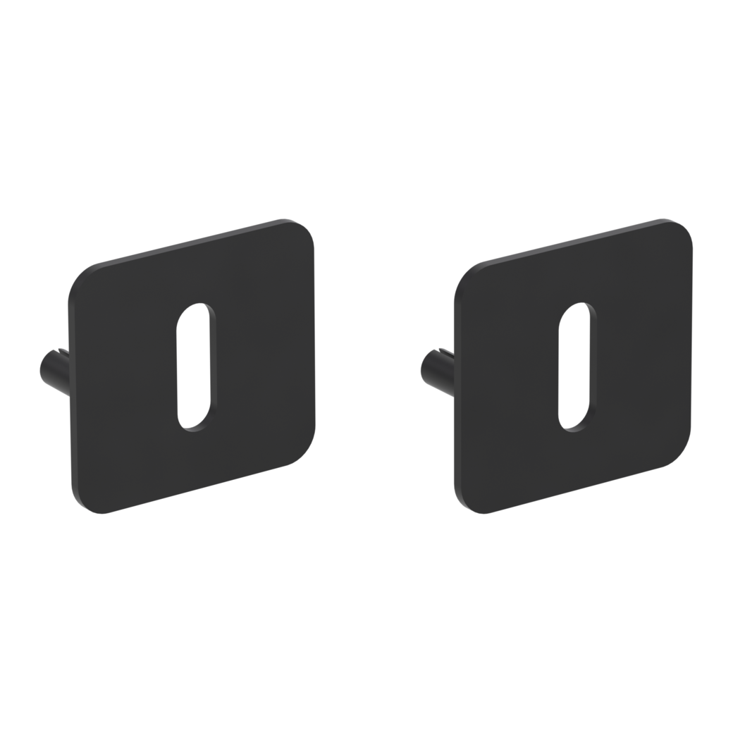ONE pair of escutcheons rounded cipher bit Flat escutcheon graphite black