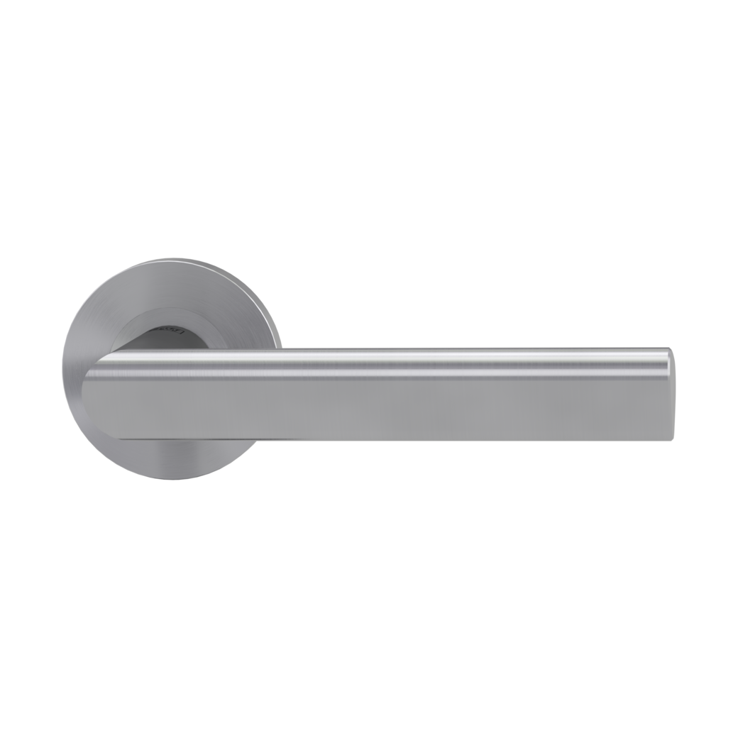 TRI 134 door handle set Screw-on system GK3 round escutcheons OS satin stainless steel