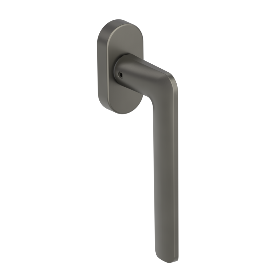 Silhouette product image in perfect product view shows the Griffwerk window handle REMOTE in the version unlockable, cashmere grey