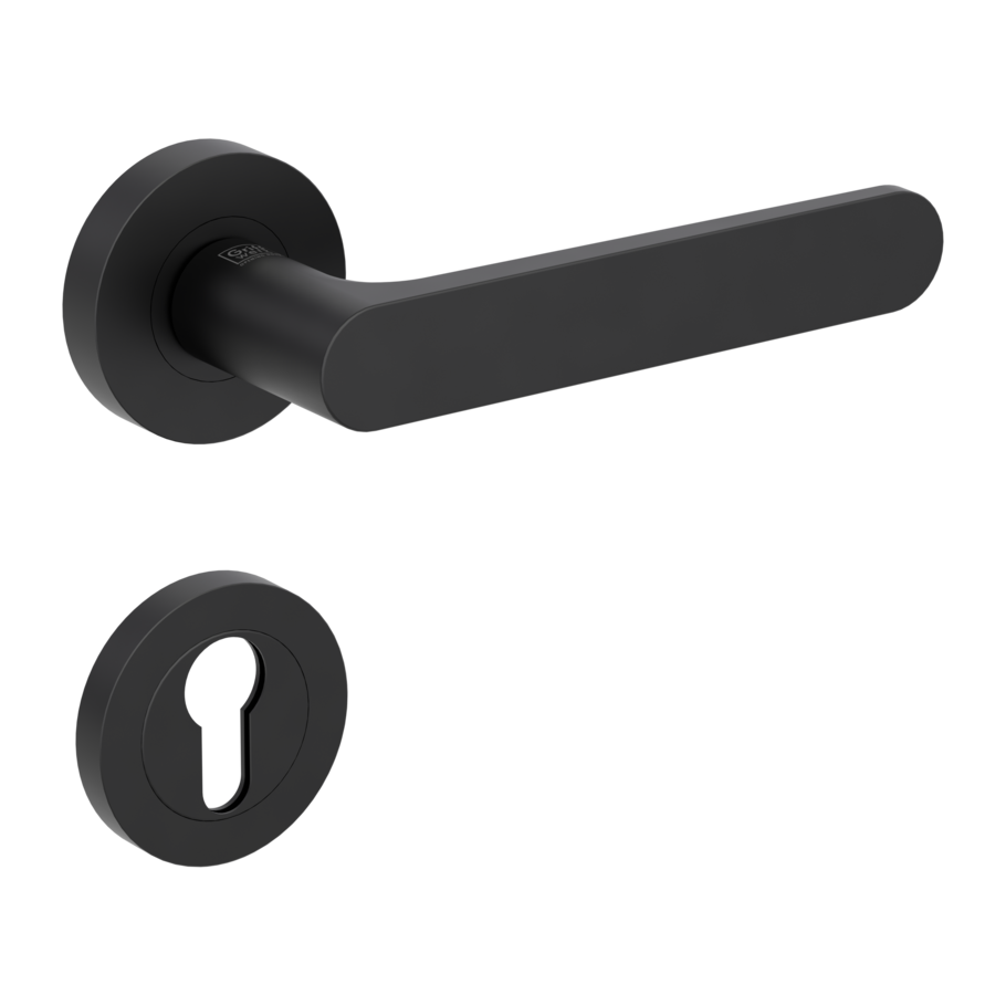 door handle set AVUS screw on cl4 rose set round euro profile graphite black
