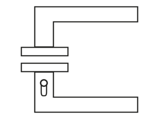 The figure shows a technical drawing of a right Smart2lock handle in top view.